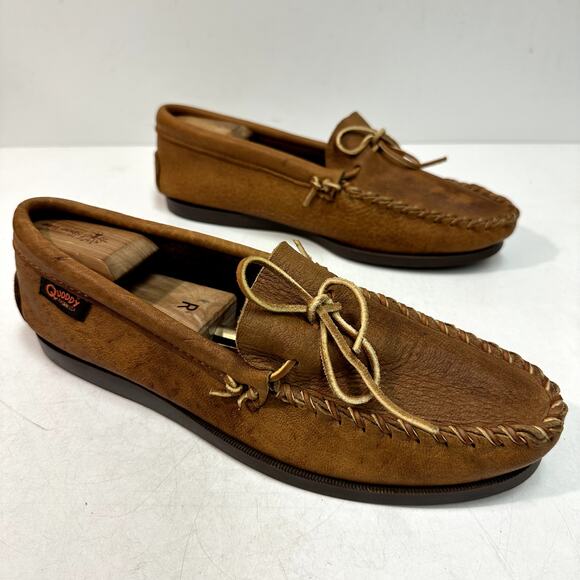 VERY GOOD Quoddy Men's Canoe Lace Up Moccasin Whipstitch Camp Moc Made in USA 11 - Picture 4 of 11